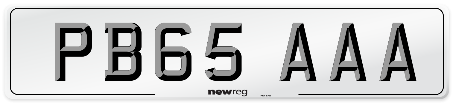 PB65 AAA Number Plate from New Reg